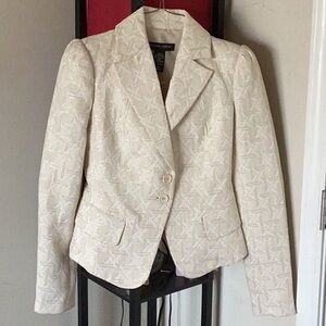New York and Company Elegant Cream Blazer